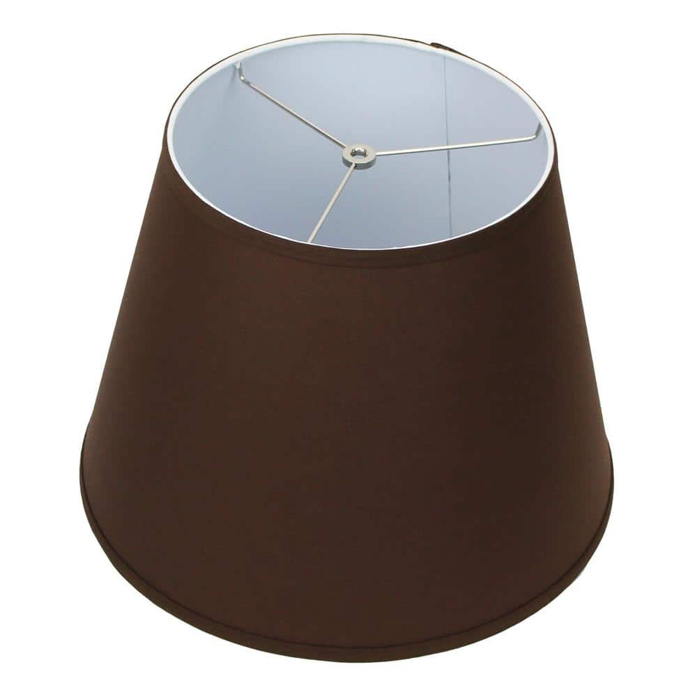 FenchelShades.com 11 in. Top Diameter x 17 in. Bottom Diameter x 13 in. Slant Linen Coffee Empire Lamp Shade