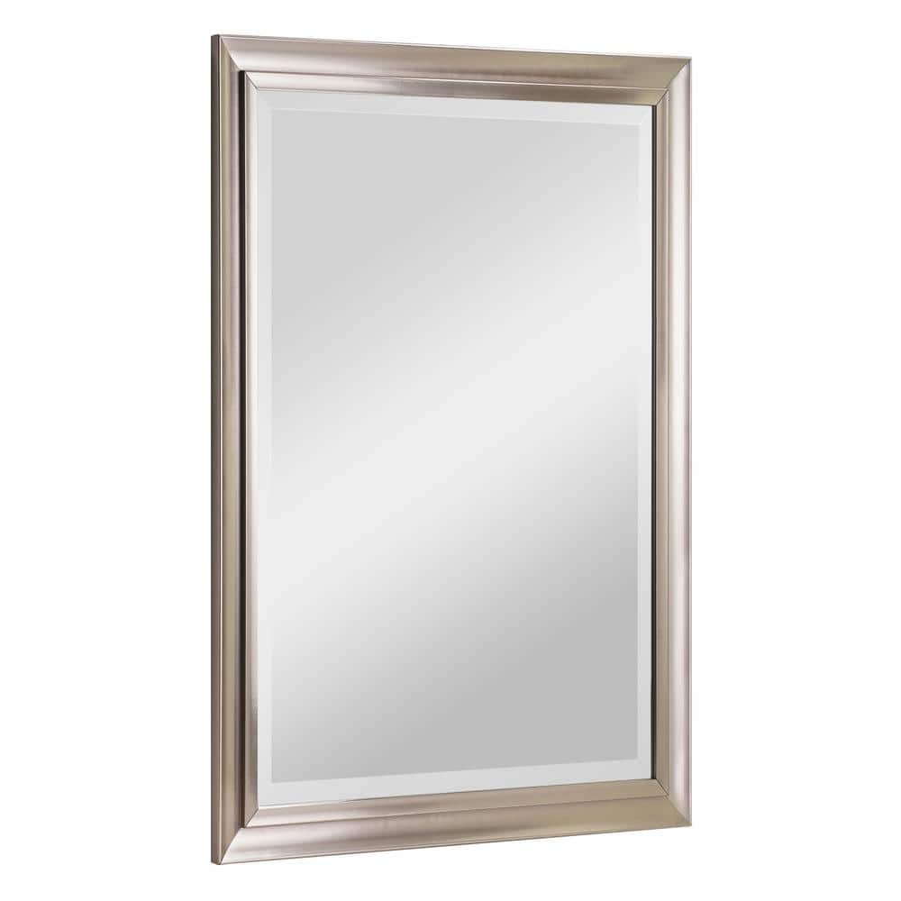 Head West 40 in. W x 28 in. H Brushed Nickel Framed Wall Mirror