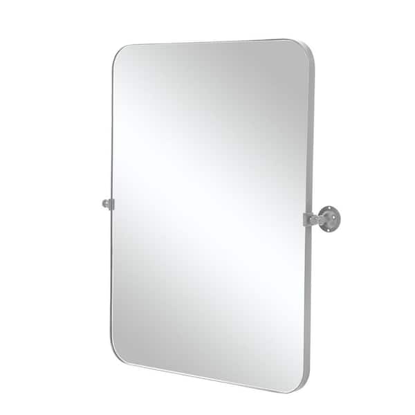 Dovelina 24 in. W x 36 in. H Modern Rectangle Metal Framed Pivoted Wall Vanity Mirror