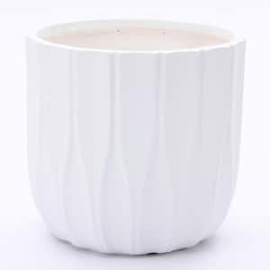 14.5 in. White MgO Round Planter Composite Decorative Pot