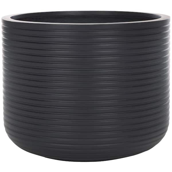 Nardo Black Ficonstone/Cement Outdoor Planter (22.83 in. W x 18.11 in. H)