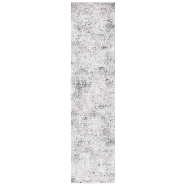 Vogue 2 ft. x 8 ft. Beige/Blue Distressed Oriental Runner Rug