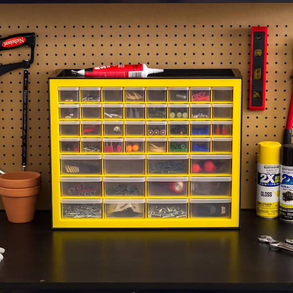 Iris 16 Drawer Parts Cabinet Black/Yellow