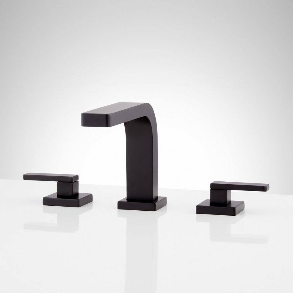Matte Black Modern Widespread Bathroom Sink Faucet