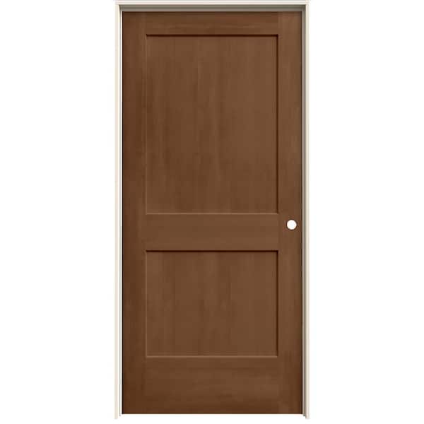 JELD-WEN 36 in. x 80 in. Monroe Hazelnut Stain Left-Hand Solid Core Molded Composite MDF Single Prehung Interior Door