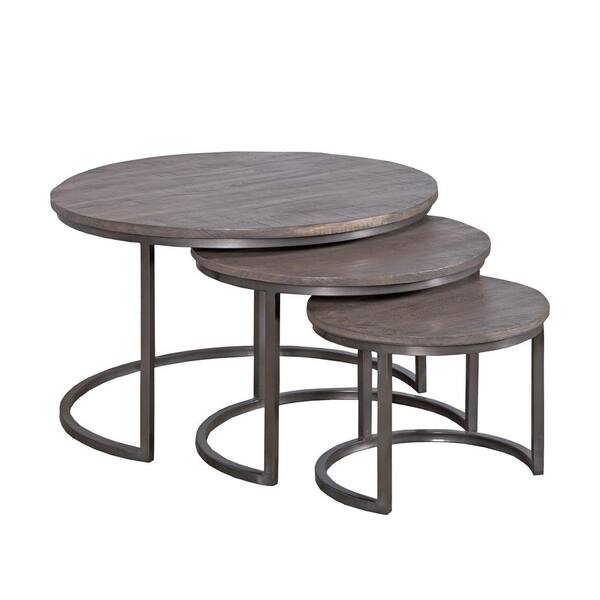 Greyson Home Snowdrift 30 In Gray Round Wood Accent Table HD 231025713   Gray Greyson Home Coffee Tables Hd 231025713 64 600 