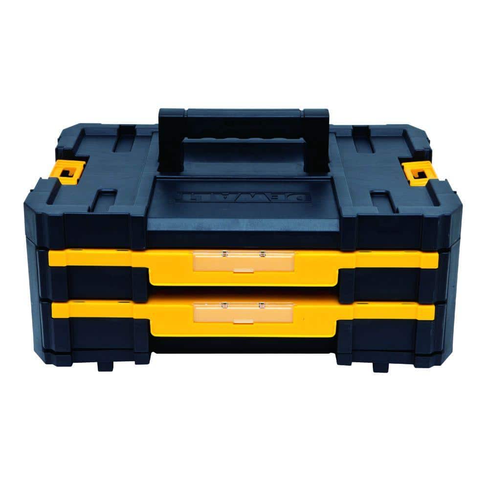 DEWALT DWST1-70706 Tstak Drawer unit with 2-Shallow Drawers of 7.5 kg  capacity each & 30 kg load capacity (when stacked) - 43x31x18 cm
