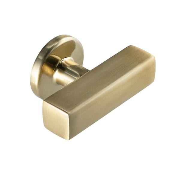 Sumner Street Home Hardware Flynn 1-7/8 in. (48 mm) Modern Satin Brass T-Shaped Cabinet Knob