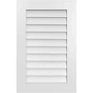 22 in. x 34 in. Rectangular White PVC Paintable Gable Louver Vent Non-Functional