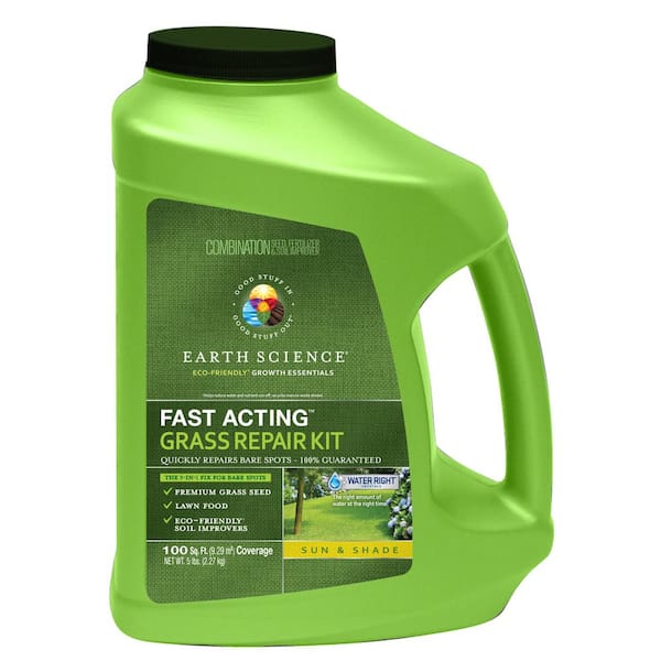 EARTH SCIENCE 5 lbs. Grass Seed Fast Acting Grass Repair Kit Sun and Shade
