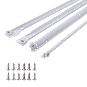 20 in. White Coated Stainless Steel Euro Bottom Mount Drawer Slides 1-Pair (2 Pieces)