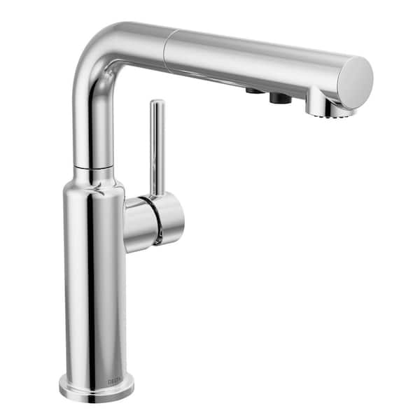 Delta Daneri Single Handle Pull Out Sprayer Kitchen Faucet Deckplate Included in Chrome