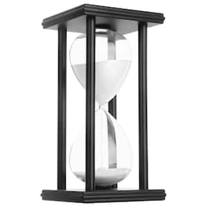 White Sand Hourglass with 60-Minutes Timer and Wooden Stand for Home, Gift's and Office Decor