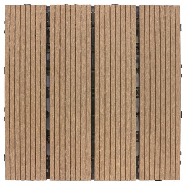 CREATIVE SURFACES 1 ft. x 1 ft. Composite Deck Tile in Sable (12 per Case)