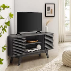 Render 46 in. Corner TV Stand in Charcoal