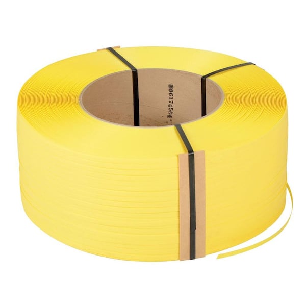 Vestil 12,900 ft. Roll 9 in. x 8 in. Core Yellow Poly Strapping
