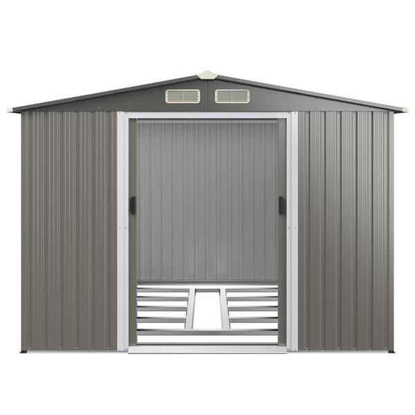 8 ft. W x 6 ft. D Metal Shed with Double Door (48 sq. ft.)