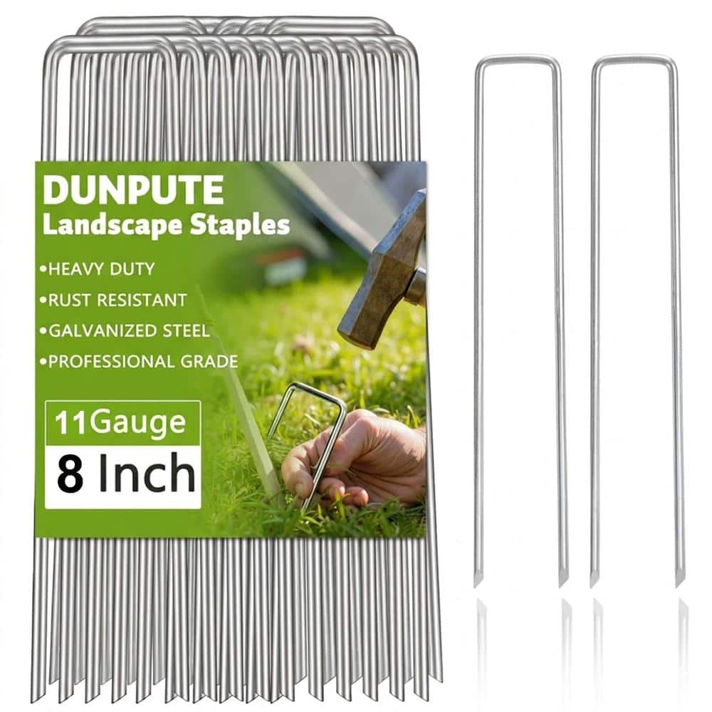 8 in. 11-Gauge Galvanized Landscape Staples, Heavy-Duty Garden Stakes for Weed Fabric & Sod, 25-Pack price history on PriceWatchPro