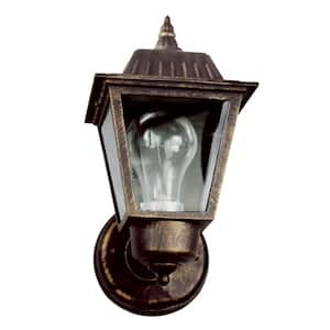 Estate 1-Light Rust Outdoor Wall Light Fixture with Clear Glass