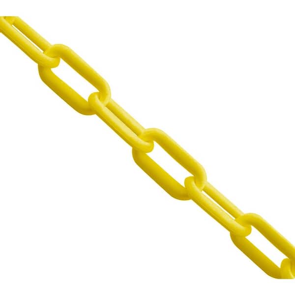 2 in. x 65 ft. Light-Duty Yellow Plastic Barrier Chain - Reeled
