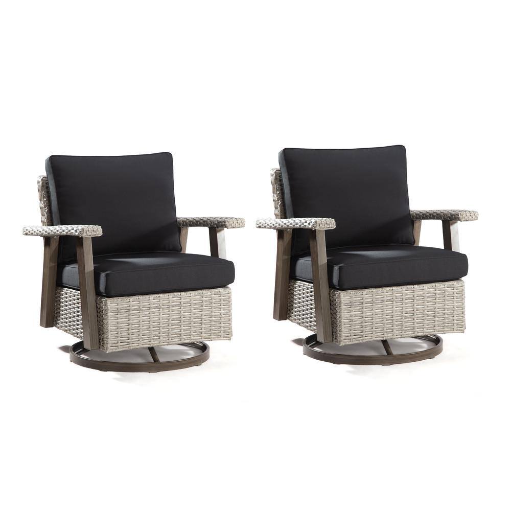 JOYSIDE Wicker Patio Outdoor Rocking Chair Swivel Lounge Chair With ...