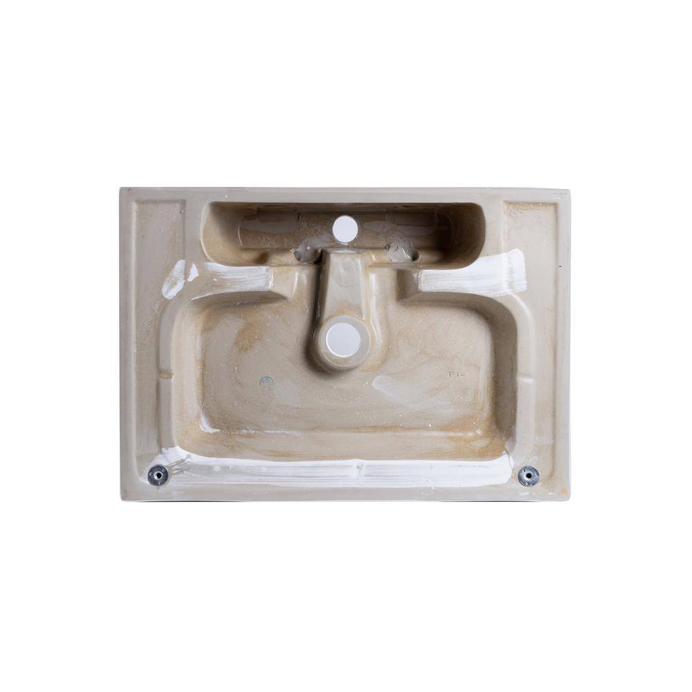 Altair 24'' White Ceramic Rectangular Bathroom Sink with Overflow