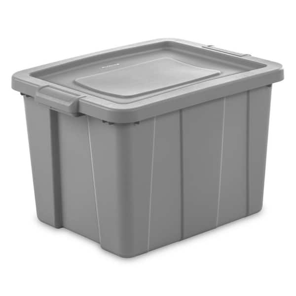 Sterilite 25 Quart Shelf Tote with Flat Gray Lid and Platinum Latches (12  Pack), 12 Pack - Kroger