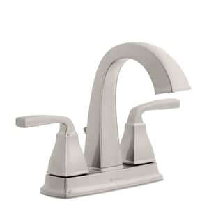 Mason 4 in. Centerset 2-Handle High-Arc Bathroom Faucet in Brushed Nickel