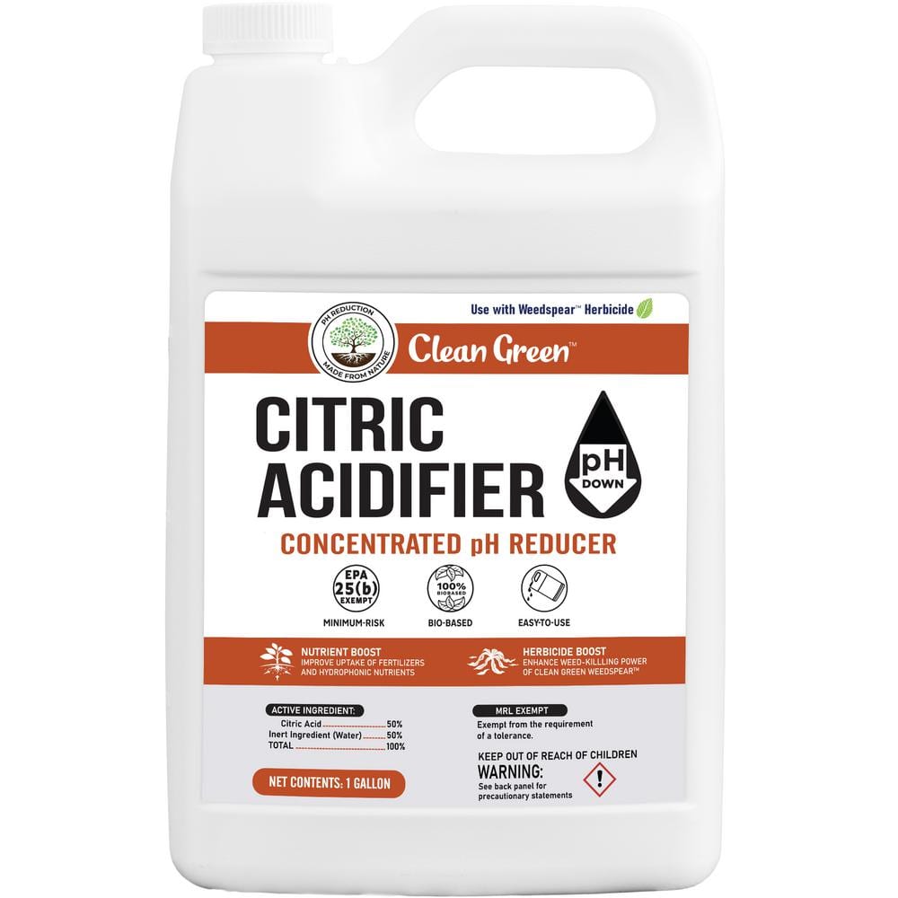 Clean Green 1 Gal. Citric Acidifier - Concentrated Liquid Citric Acid  Solution - pH Down for Cleaning, Agriculture and More CA-128 - The Home  Depot
