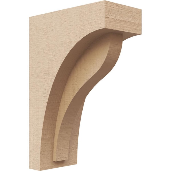 Ekena Millwork 3 in. x 9 in. x 6 in. Classic Helena Rough Cedar Woodgrain TimberThane Corbel, Primed Tan