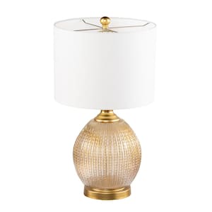 Vauxhall 27 in. Gold Table Lamp with White Shade