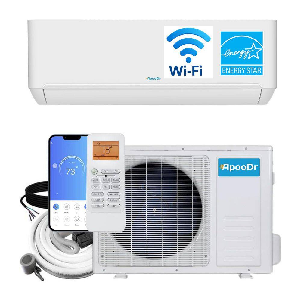 ENERGY STAR 9000 BTU 23 SEER2,230-Volt, 400-Sq. Ft Ductless Mini Split AC with Heat Pump, Wi-Fi Control, 16Ft. Lineset price history on PriceWatchPro