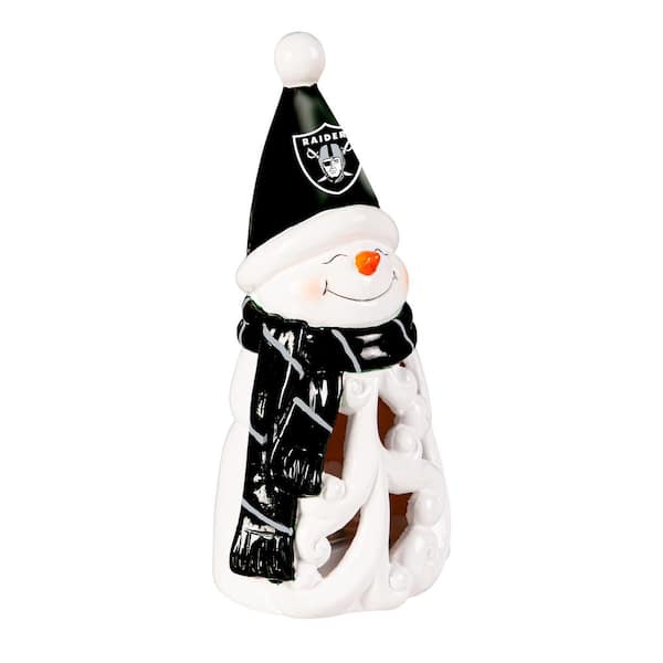 Las Vegas Raiders Snowman LED Christmas Garden Statuary, 8 in.