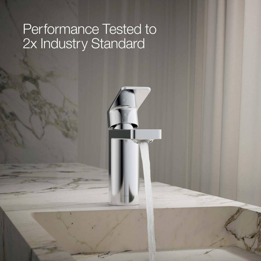Parallel Polished Chrome Single-Handle Low-Arc Bathroom Faucet