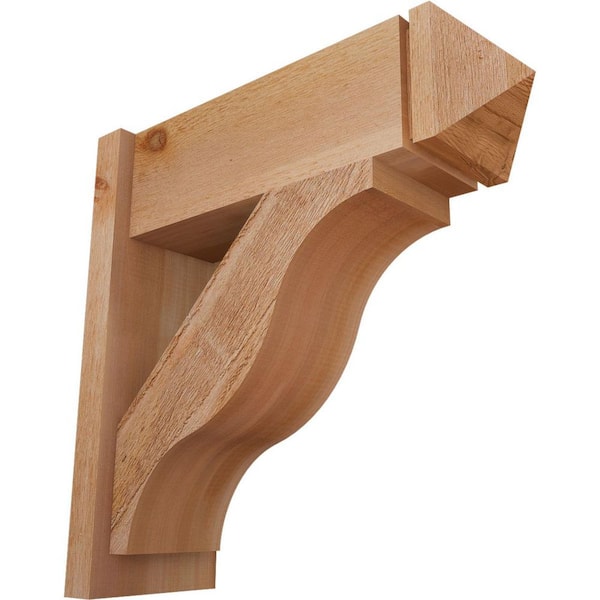 Ekena Millwork 8 in. x 24 in. x 24 in. Fuston Arts and Crafts Rough Sawn Western Red Cedar Outlooker