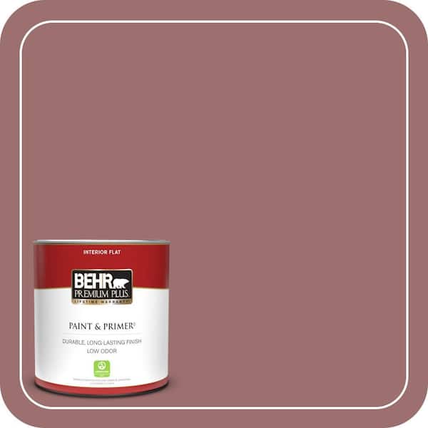 BEHR PREMIUM PLUS 1 qt. #150F-5 Mulled Wine Flat Low Odor Interior Paint & Primer