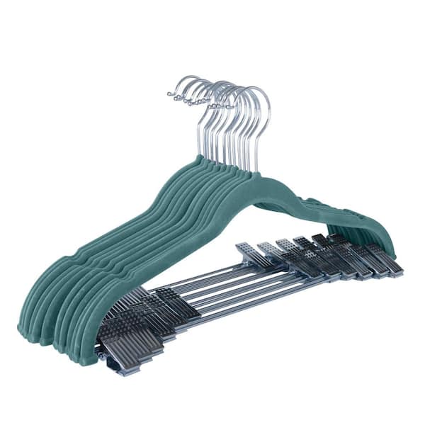 SIMPLIFY Gray Velvet Pants Hangers 6-Pack 3227-GREY - The Home Depot