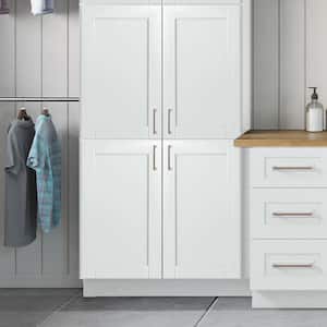 Richmond Verona White 64.5 in. H x 18 in. W x 12 in. D Plywood Laundry Room Wall Cabinet Tower and Rod with 2 Shelves