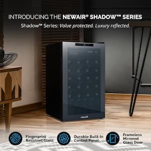 Shadowᵀᴹ Series Wine Cooler Refrigerator 51 Bottle Freestanding Mirrored Wine Fridge with Double Layer Tempered Glass