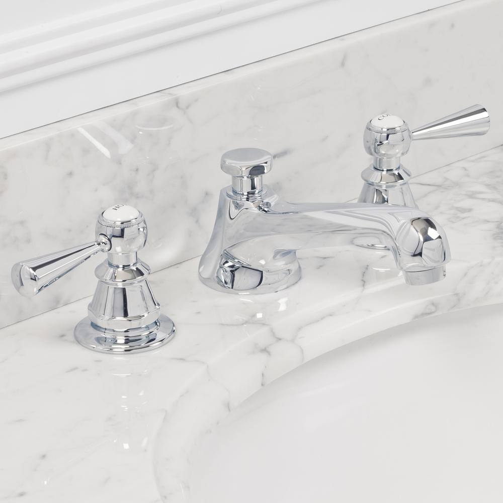 Chrome Classic Widespread Lavatory Faucet with Lever Handles