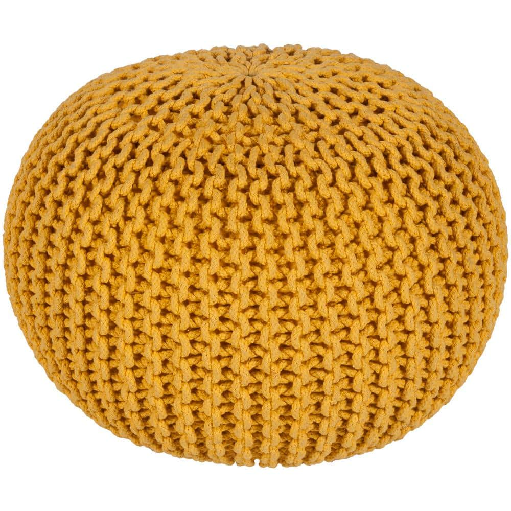 Livabliss Alexia Bright Yellow Accent Pouf