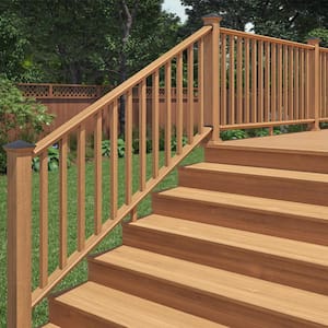 6 ft. Cedar Routed Stair Rail Kit with SE Balusters