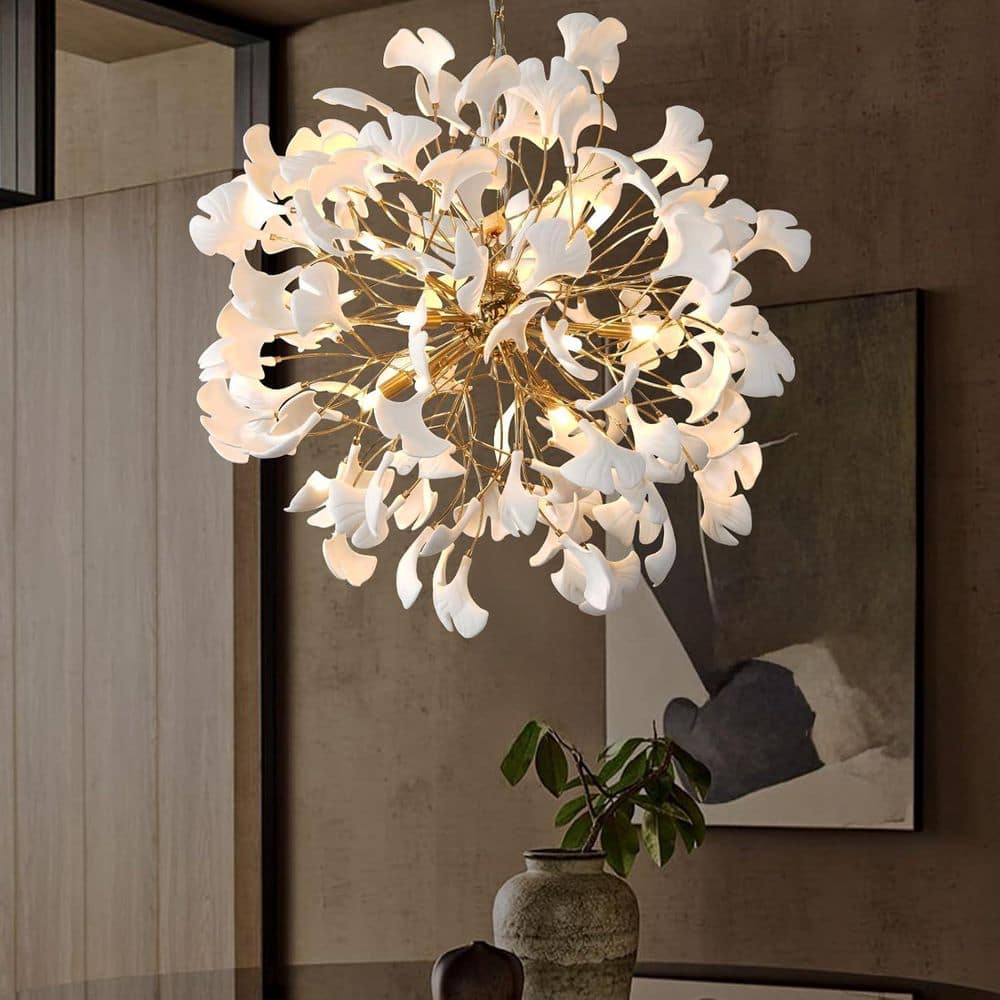 bov_No1_bakadog　シャンデリア YUYI 31.5 in. 9-Light Gold Sputnik Chandelier Luxury Round Ceramic