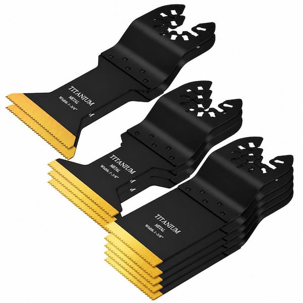 Titanium Coated Oscillating Tool Blades Set with Metal Cutting Abrasion Resistance (10 -Pieces-Pack)