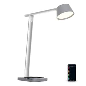 Verve Designer Smart Desk Lamp, Works with Alexa Auto-Circadian Mode, True White LED+16M RGB Colors, Qi Wireless Charger