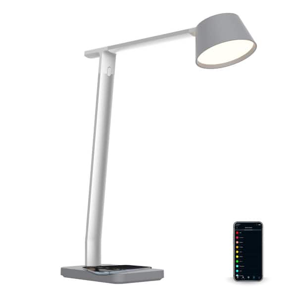 BLACK+DECKER Verve Designer Smart Desk Lamp, Works with Alexa Auto-Circadian Mode, True White LED+16M RGB Colors, Qi Wireless Charger