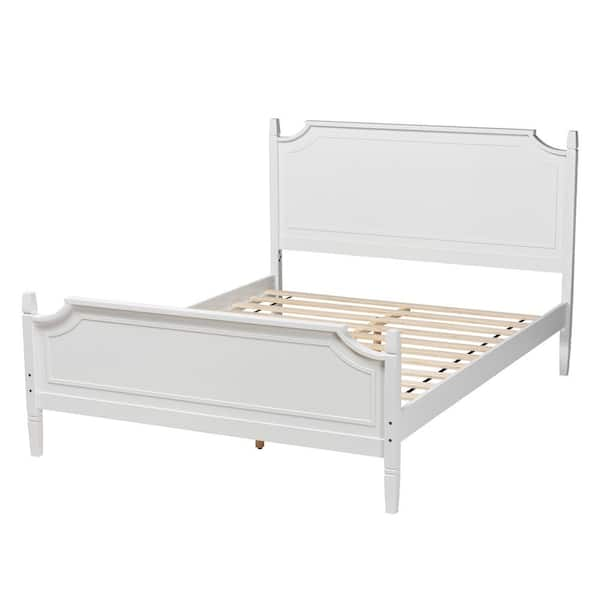 Baxton Studio Mariana White Wood Frame Queen Platform Bed 224