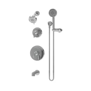 Elm Wall Mounted Tub and Shower Trim Kit with Hand Shower in Polished Chrome (Valve Not Included)