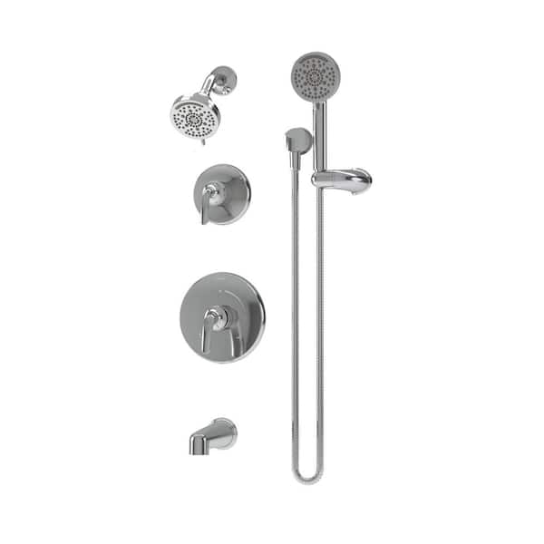 Symmons Elm Wall Mounted Tub and Shower Trim Kit with Hand Shower in Polished Chrome (Valve Not Included)