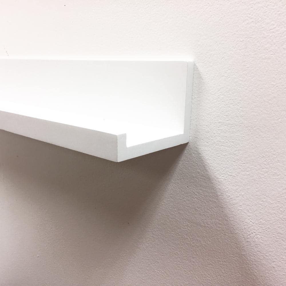 Elegant 48'' White MDF Modern Picture Ledge Shelf